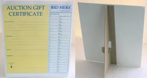 10 Auction Gift Certificate w/ Bidding Easels