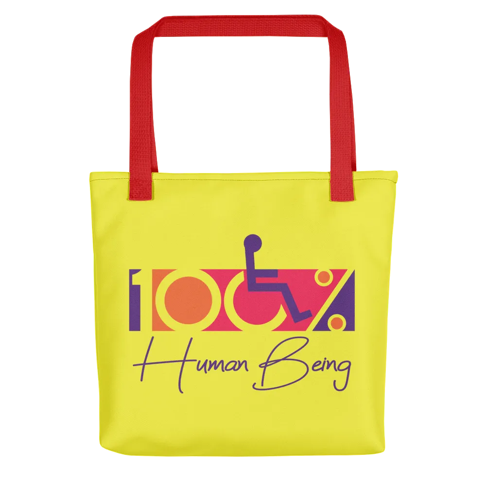 100% Human Being (Yellow Tote Bag)