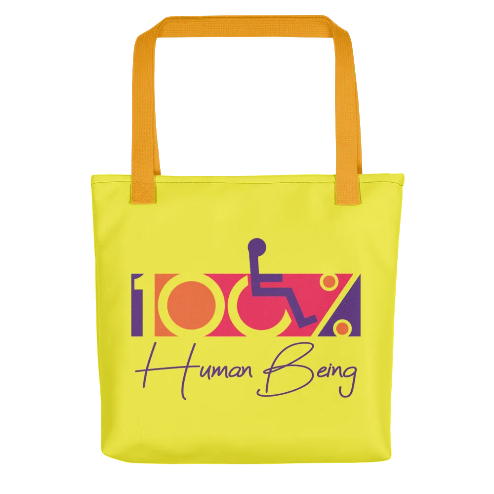 100% Human Being (Yellow Tote Bag)