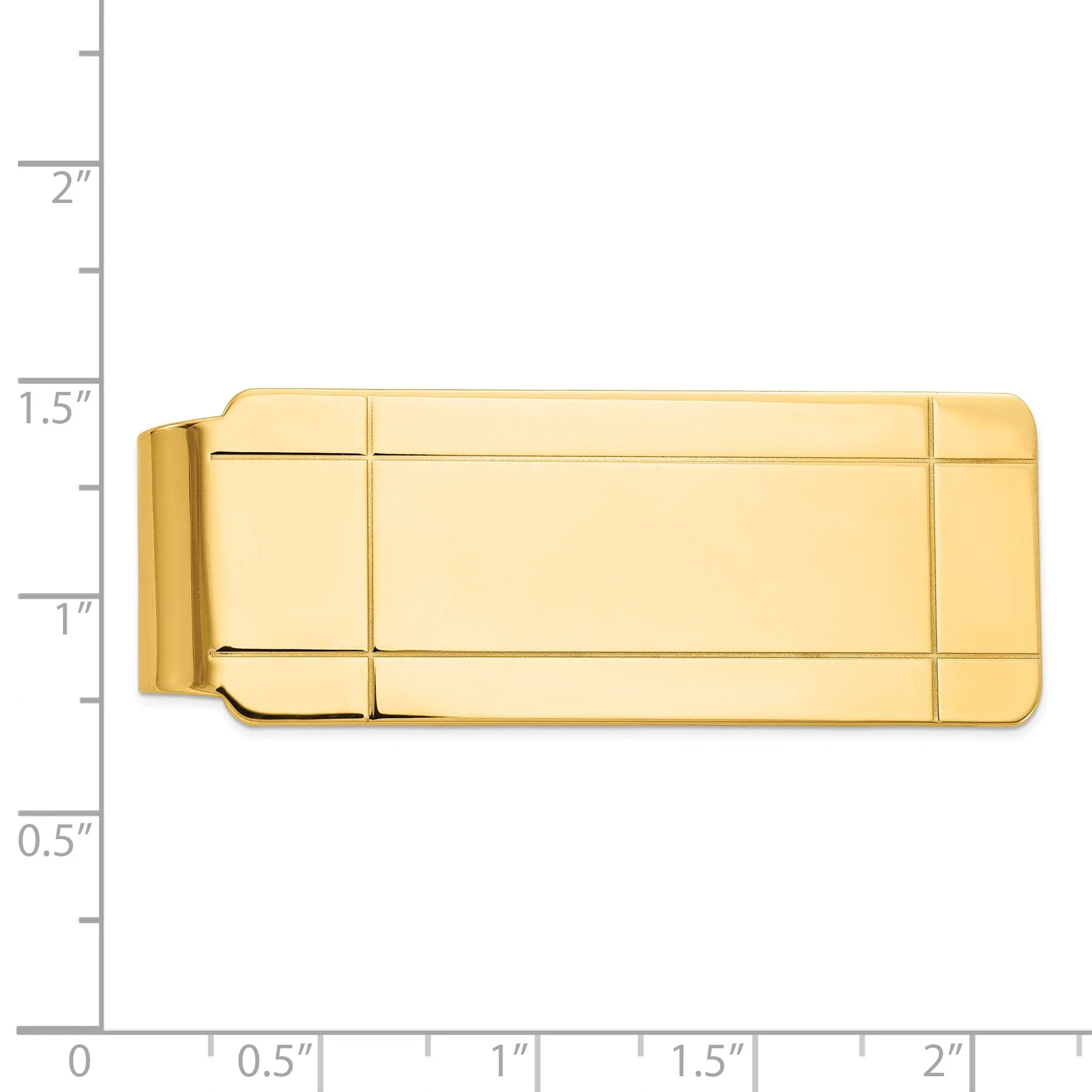 14k Yellow Gold Solid Line Design Money Clip