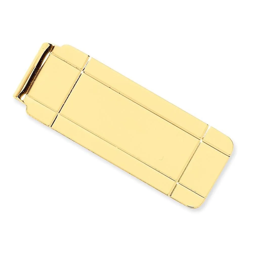 14k Yellow Gold Solid Line Design Money Clip