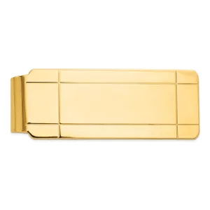 14k Yellow Gold Solid Line Design Money Clip