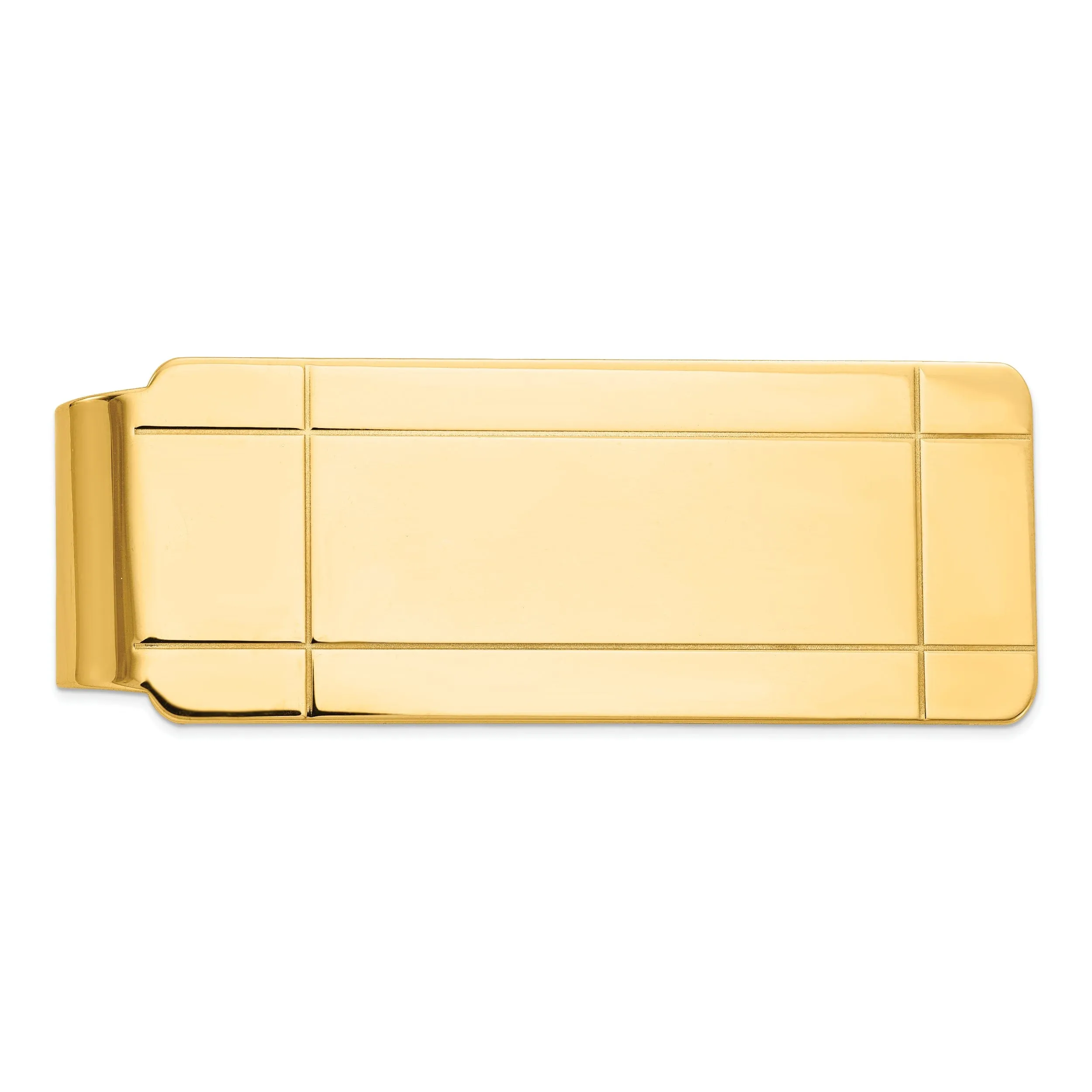 14k Yellow Gold Solid Line Design Money Clip
