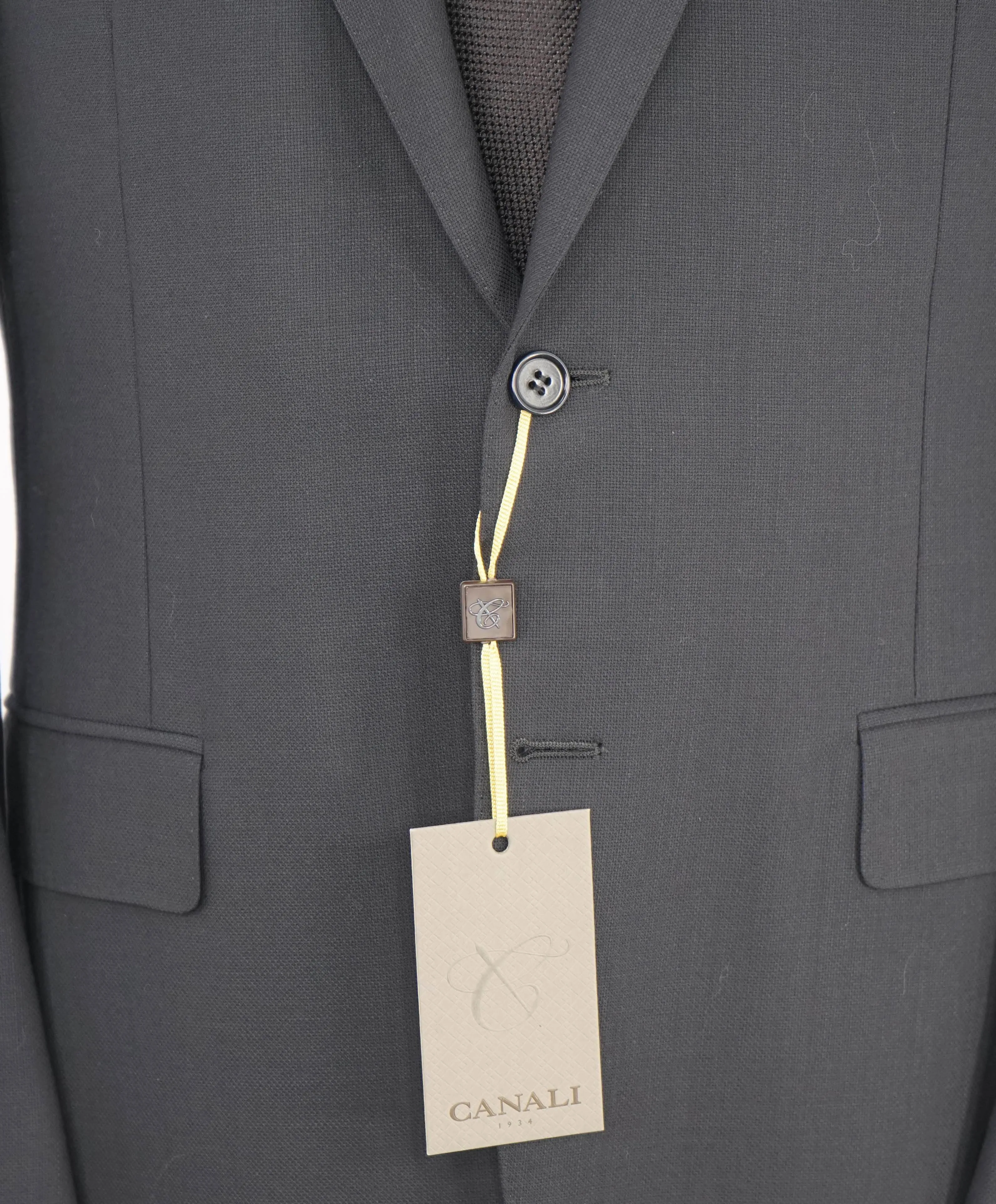 $1,895 CANALI - "TRAVEL WATER RESISTANT" Navy Royal Weave Wool Blazer - 38R