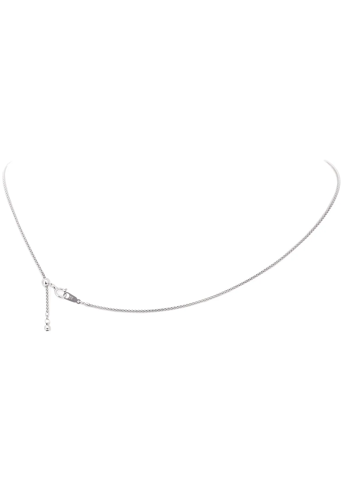 18K White Gold Adjustable (1.0 MM Thickness) Box Chain