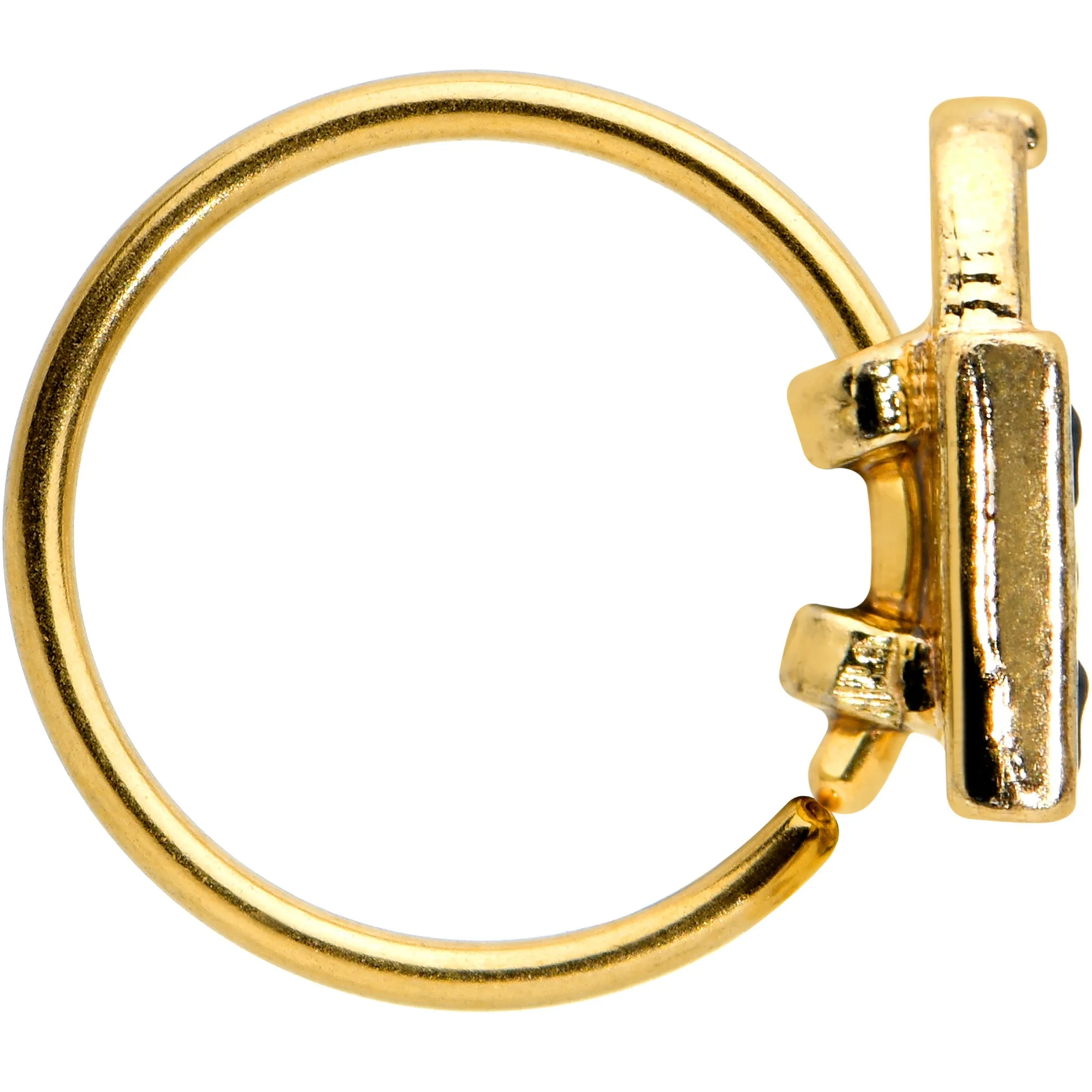20 Gauge 5/16 Gold Tone Trick or Treat Bag Halloween Nose Hoop