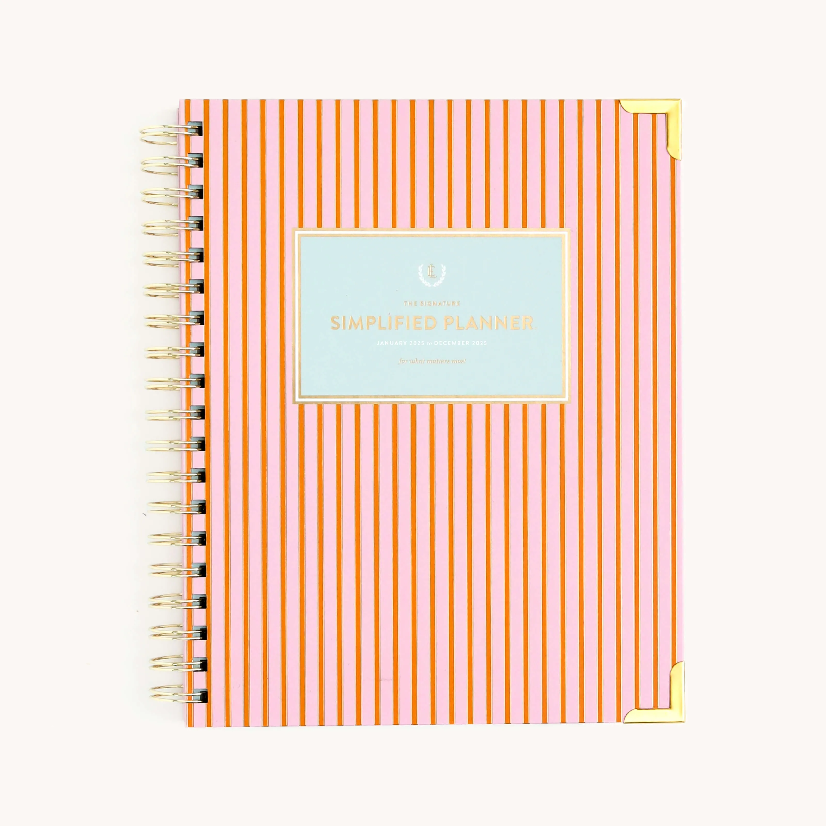 2025 Weekly Simplified Planner - Cabana Pinstripe