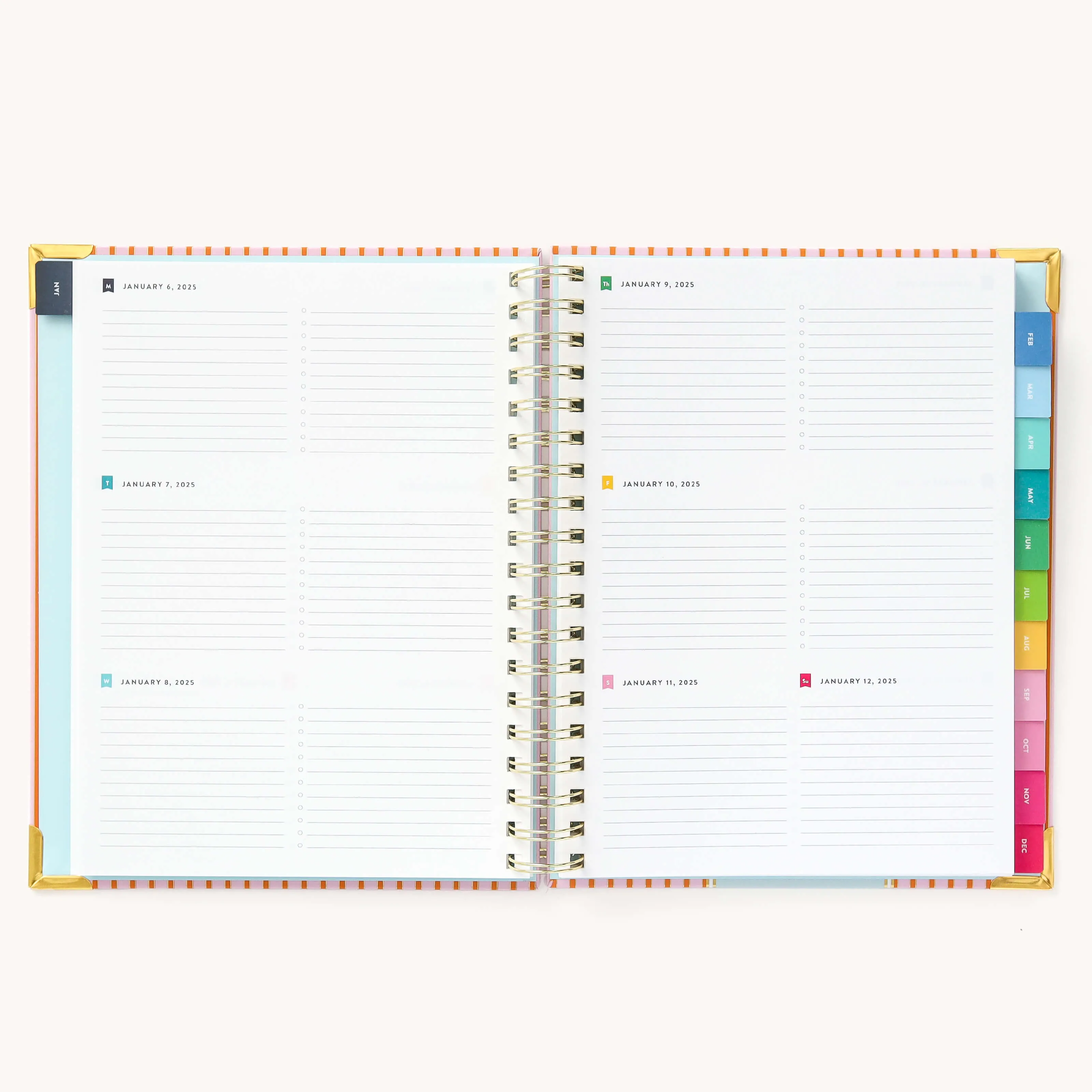 2025 Weekly Simplified Planner - Cabana Pinstripe