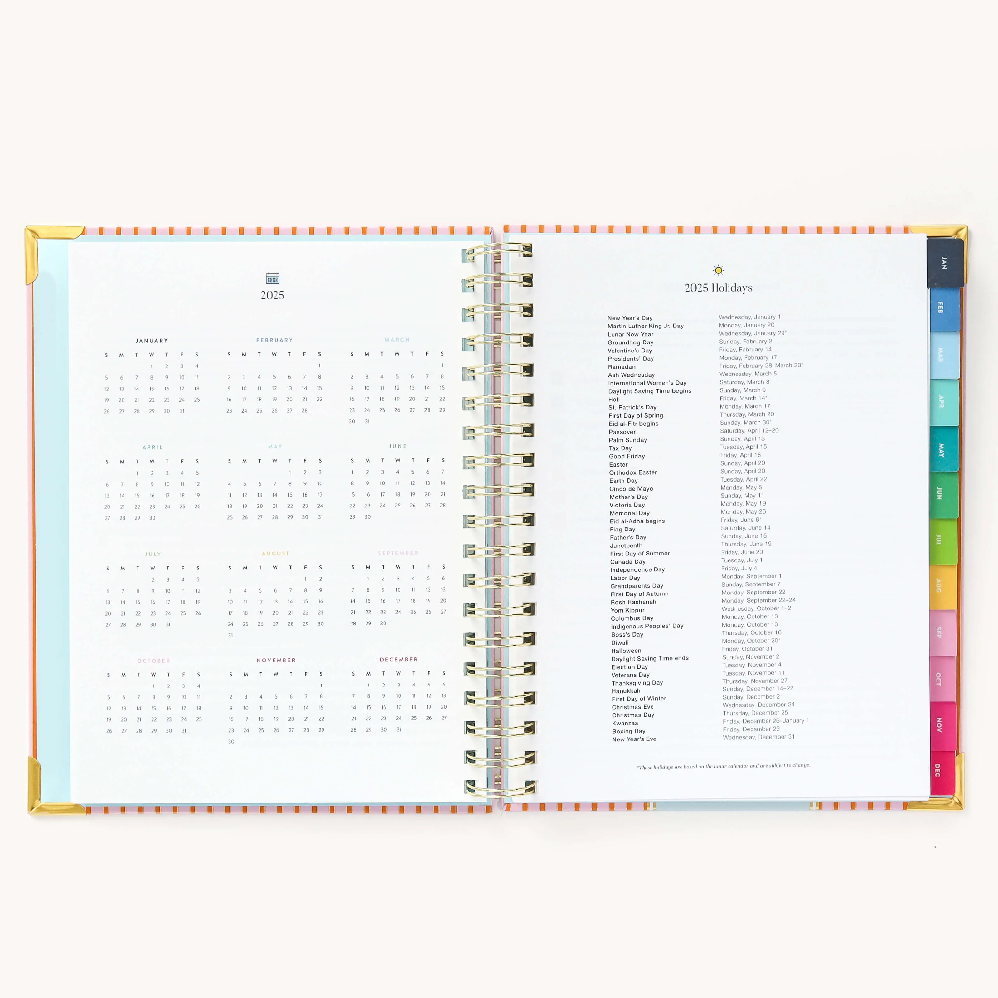 2025 Weekly Simplified Planner - Cabana Pinstripe