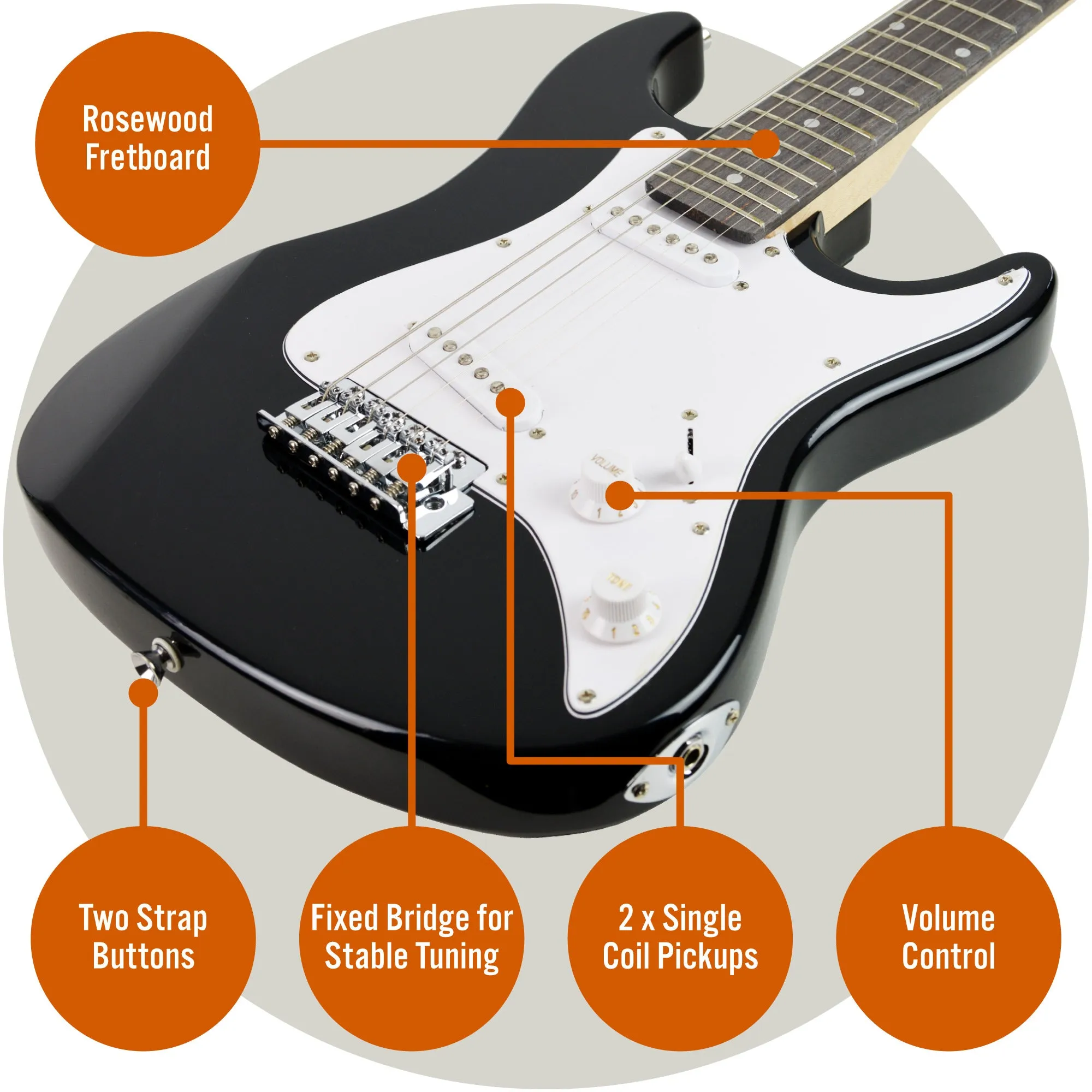 3rd Avenue 3/4 Size Electric Guitar