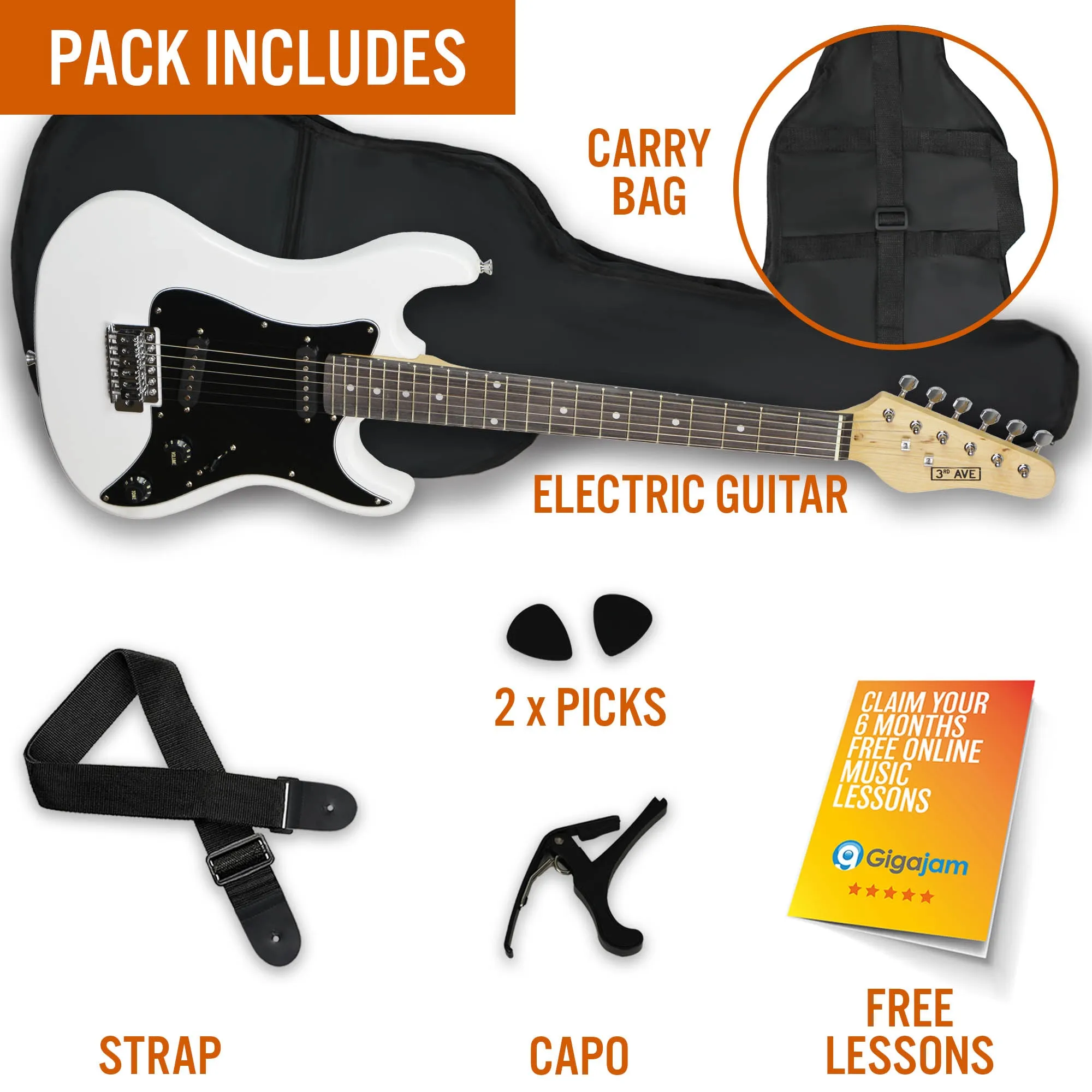 3rd Avenue 3/4 Size Electric Guitar