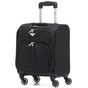 45x36x20cm Lightweight 4 Wheel 800D Soft Case Quilted Suitcase Cabin Carry On Hand Luggage Approved for easyJet Maximium Size Free Carry On