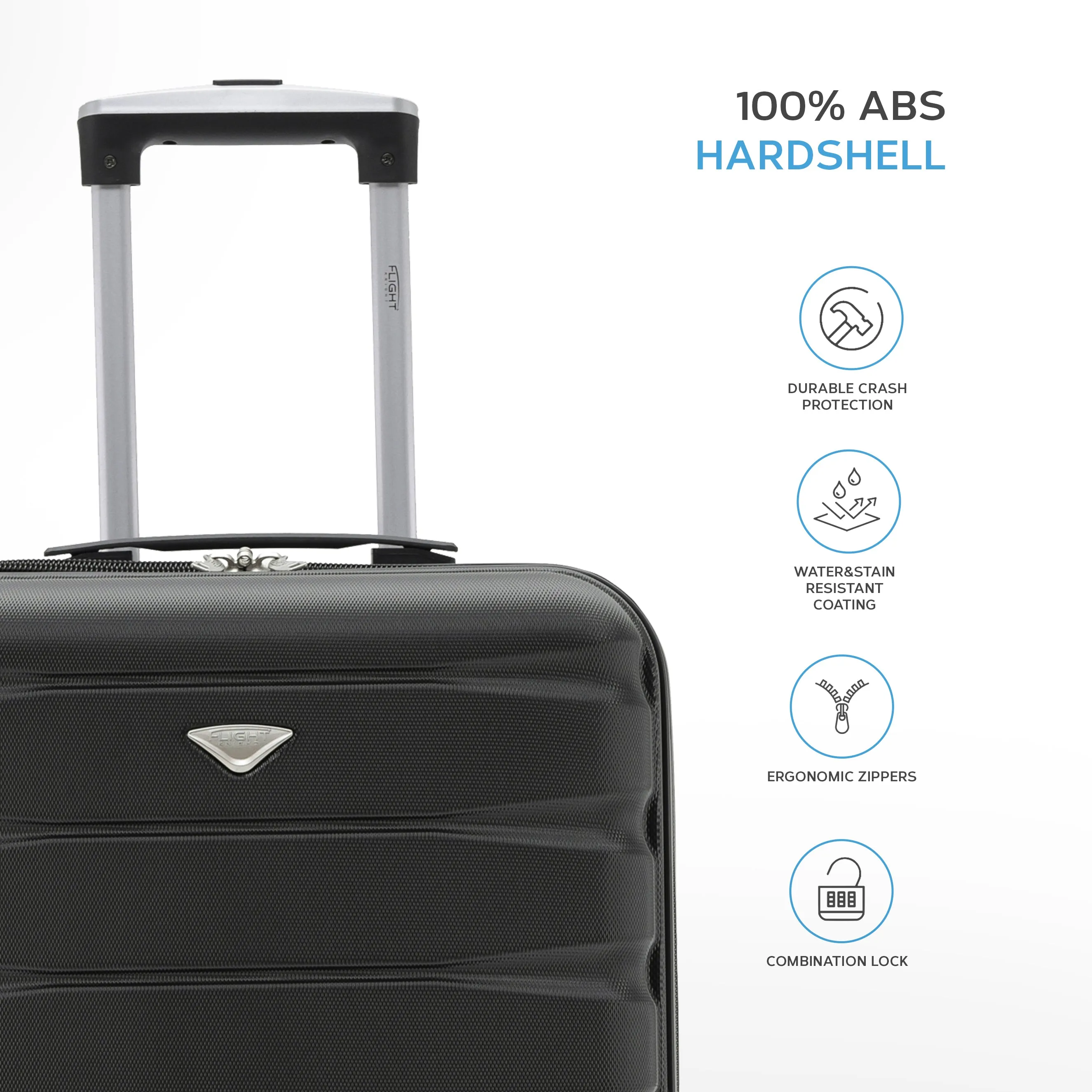 55x40x20cm Maximum Size Ryanair Priority Lightweight 4 Wheel Hard Case Suitcase