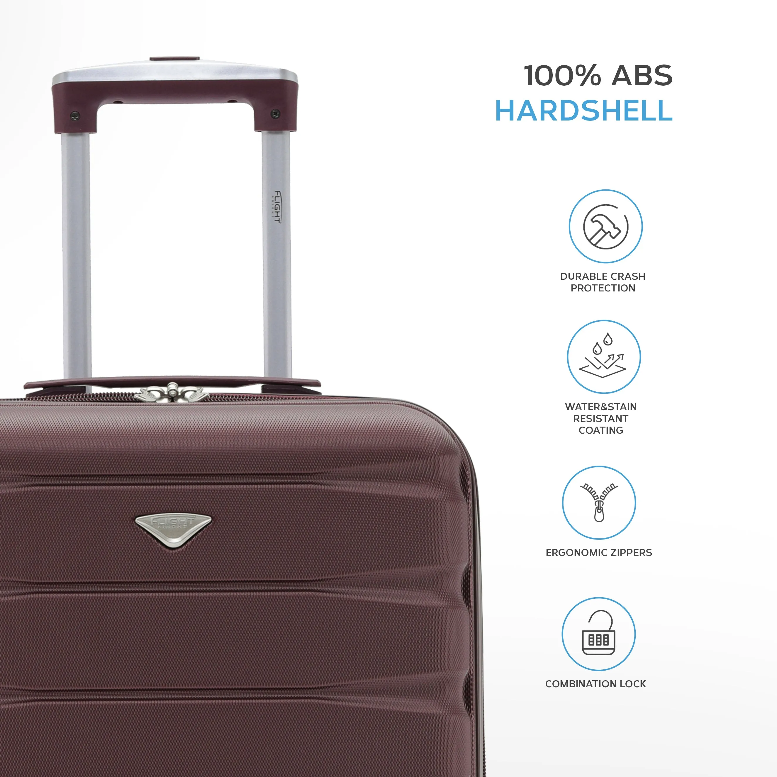 55x40x20cm Maximum Size Ryanair Priority Lightweight 4 Wheel Hard Case Suitcase