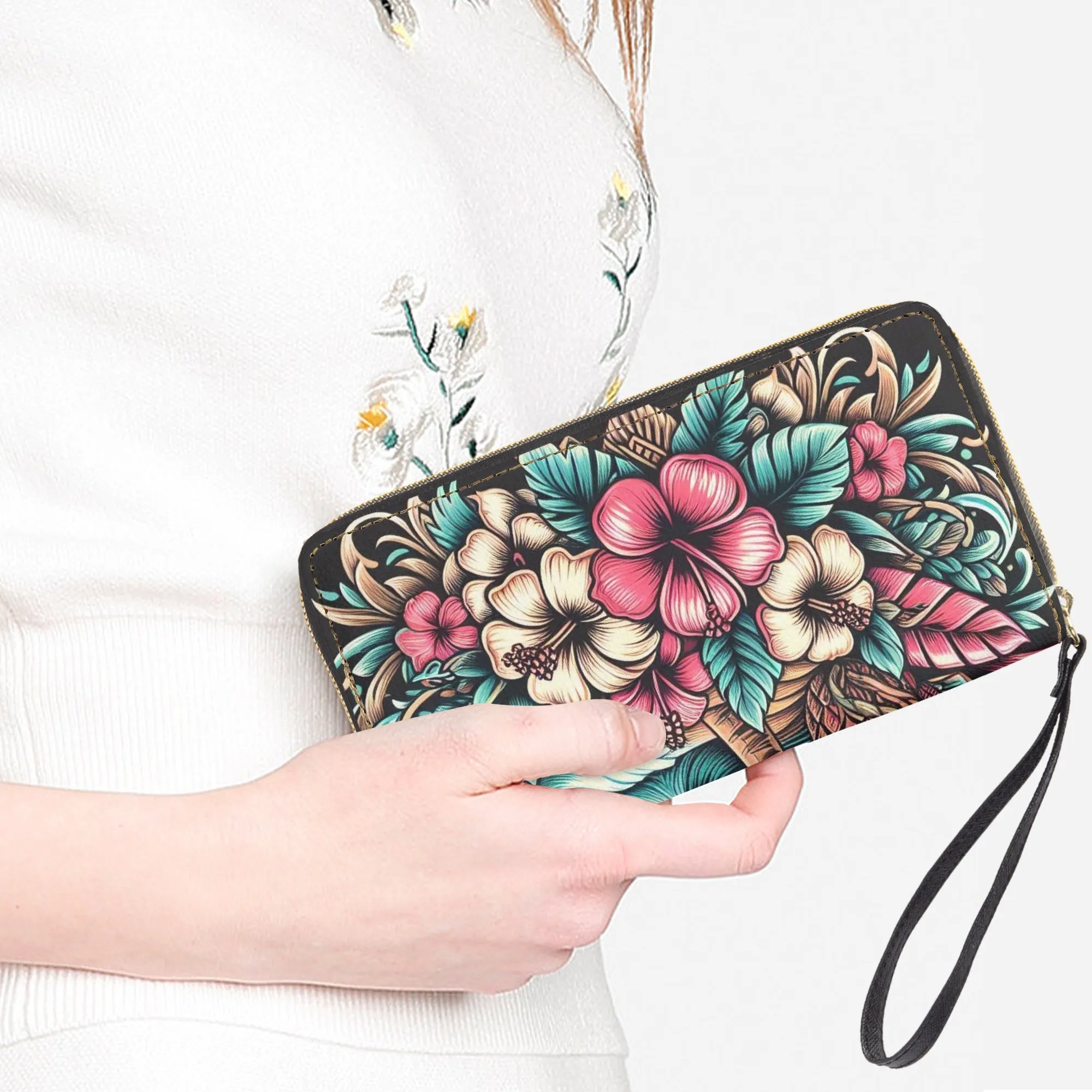584. PU Leather Wristlet Clutch Wallet