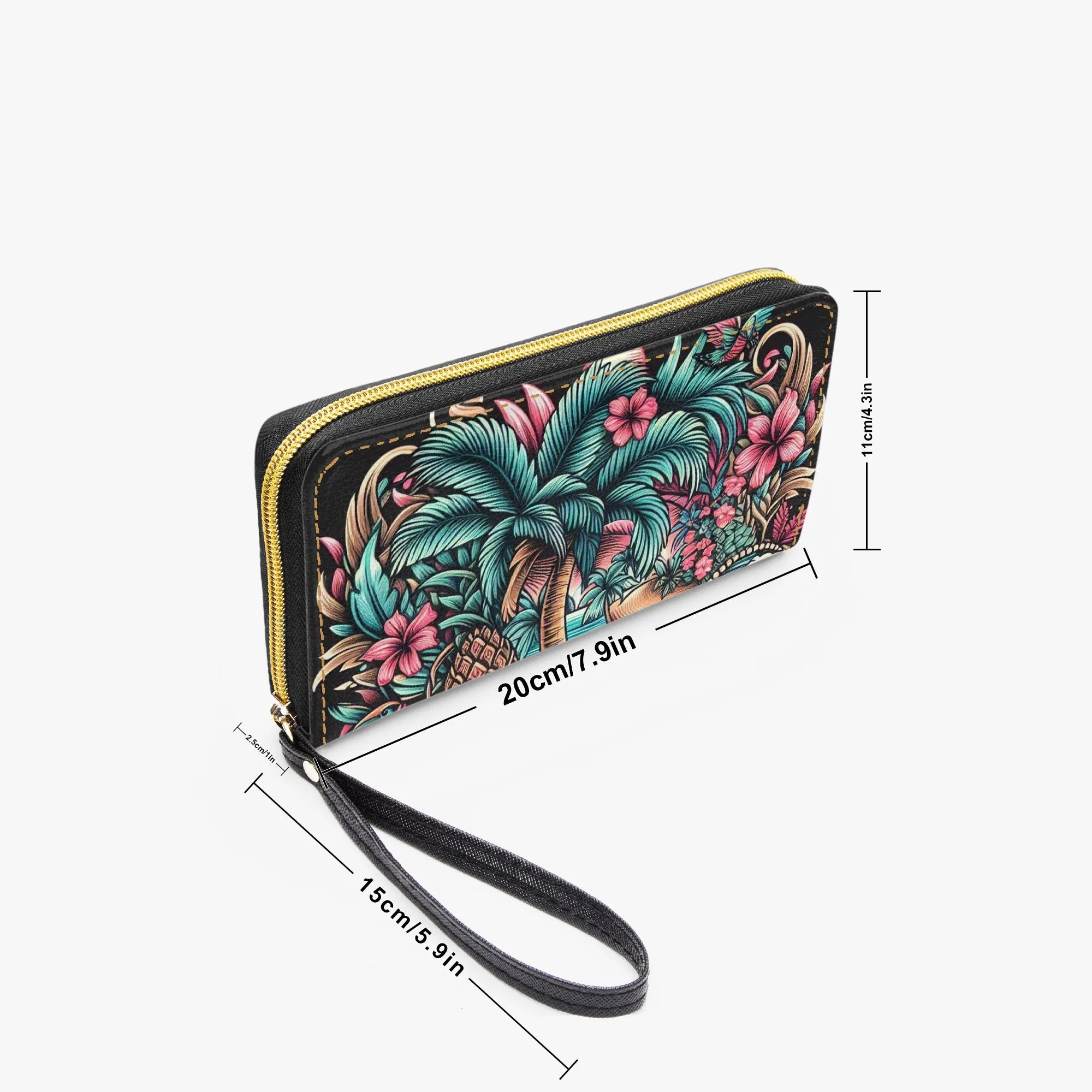584. PU Leather Wristlet Clutch Wallet