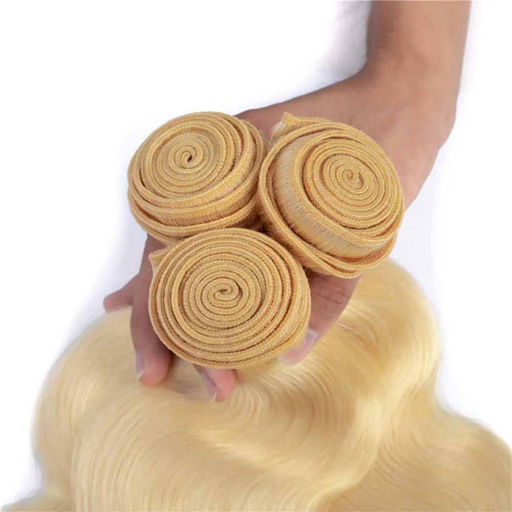 613 Blonde Bundles Body Wave Straight Human Hair