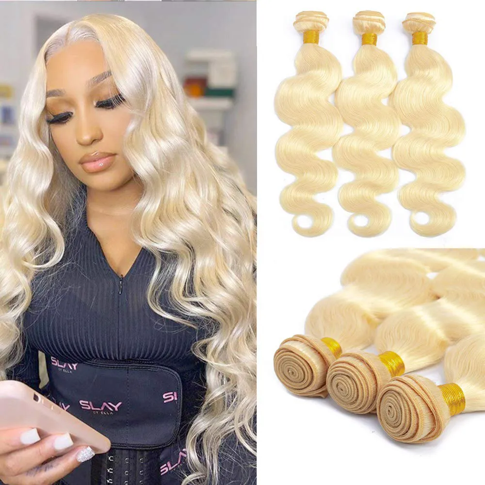 613 Blonde Bundles Body Wave Straight Human Hair