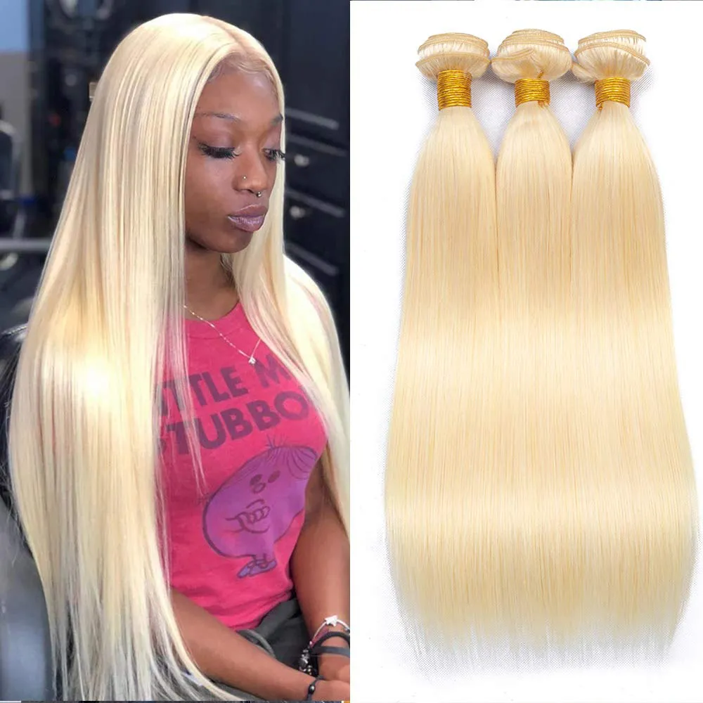 613 Blonde Bundles Body Wave Straight Human Hair