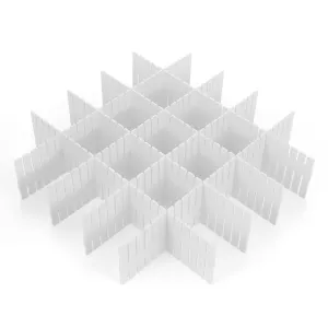 8 Pcs Plastic DIY Grid Drawer Divider Household Necessities Storage Thickening Housing Spacer Sub-grid Finishing Shelves for Home Tidy Closet Stationary Scarves Organizer (White)