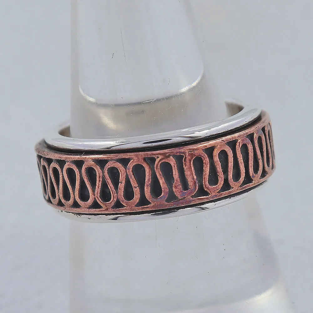 925 Sterling Silver Dual Tone Band Ring