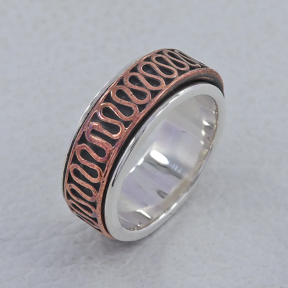 925 Sterling Silver Dual Tone Band Ring