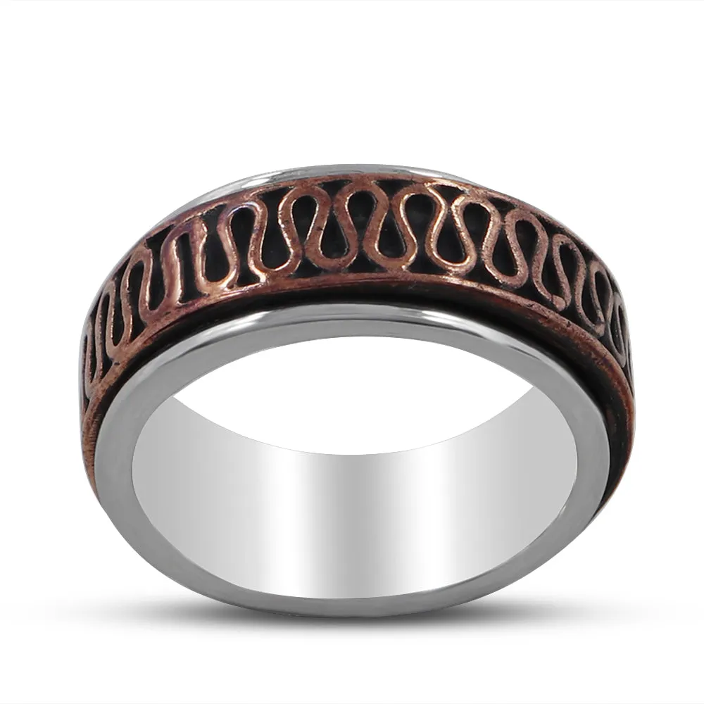 925 Sterling Silver Dual Tone Band Ring