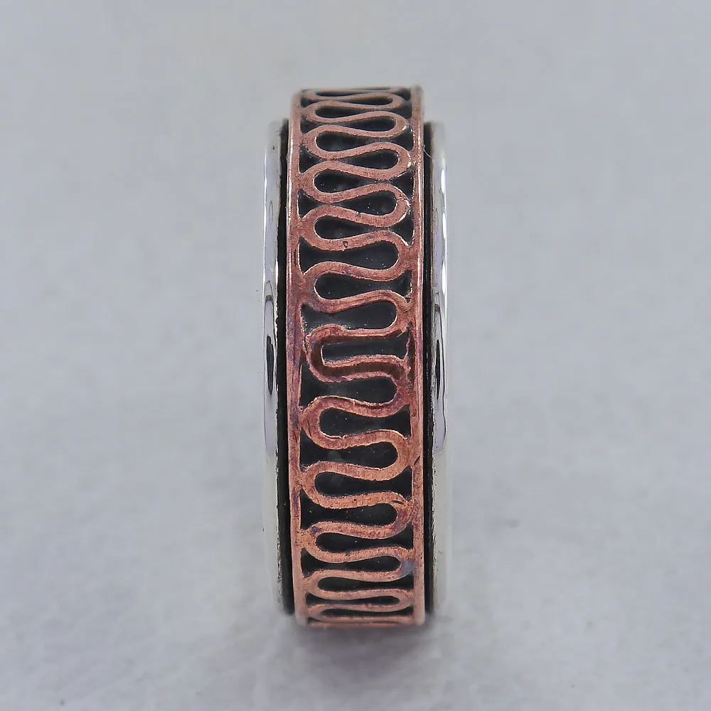 925 Sterling Silver Dual Tone Band Ring