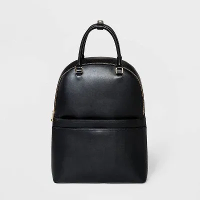 A New Day Black- Dome Zip Top Commuter Backpack