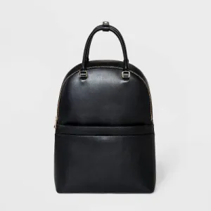 A New Day Black- Dome Zip Top Commuter Backpack