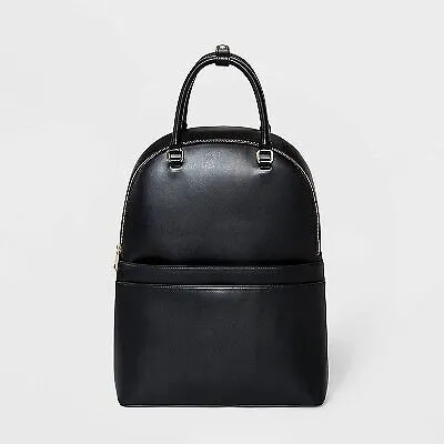 A New Day Black- Dome Zip Top Commuter Backpack