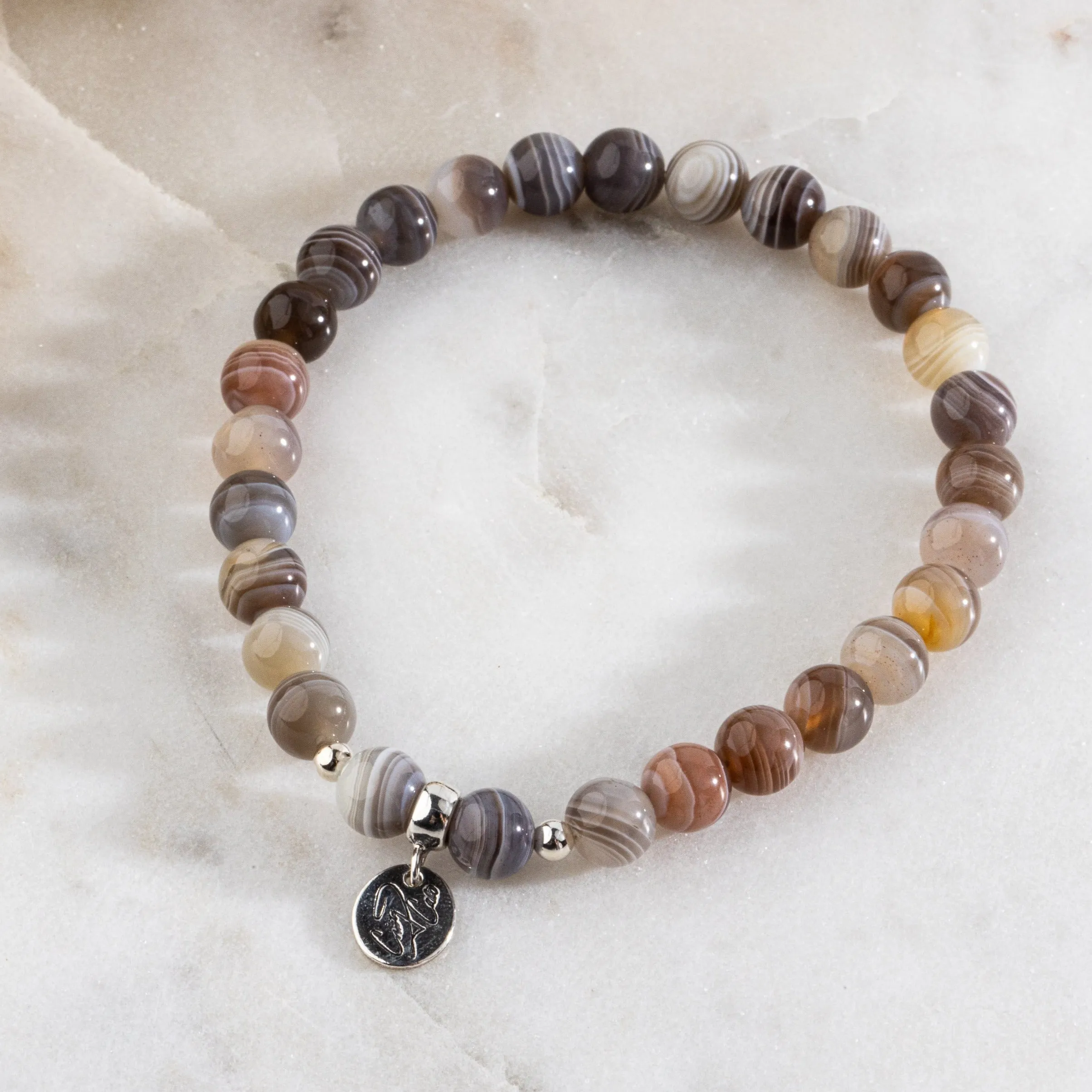 Acceptance Botswana Agate Signature Stretch Bracelet