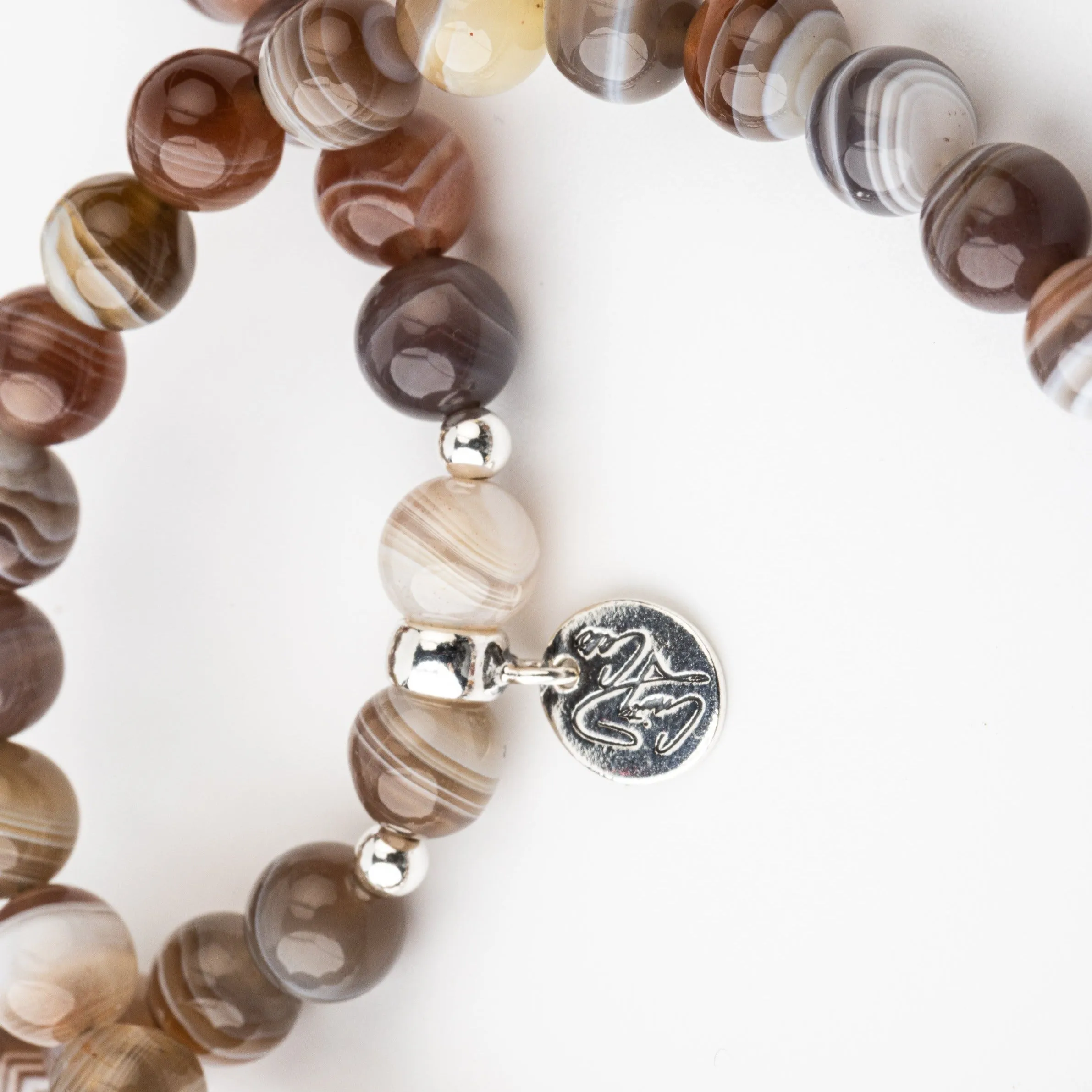 Acceptance Botswana Agate Signature Stretch Bracelet
