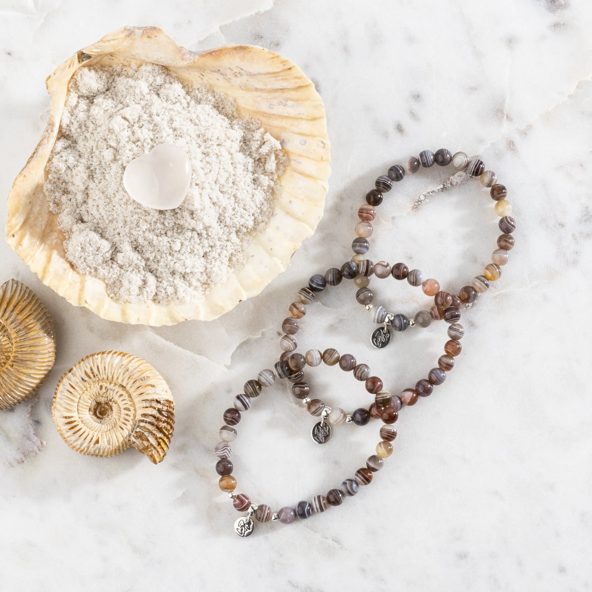 Acceptance Botswana Agate Signature Stretch Bracelet