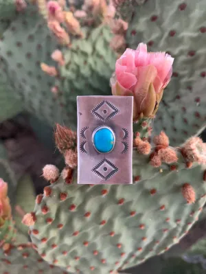 Adjustable Kingman Turquoise ring