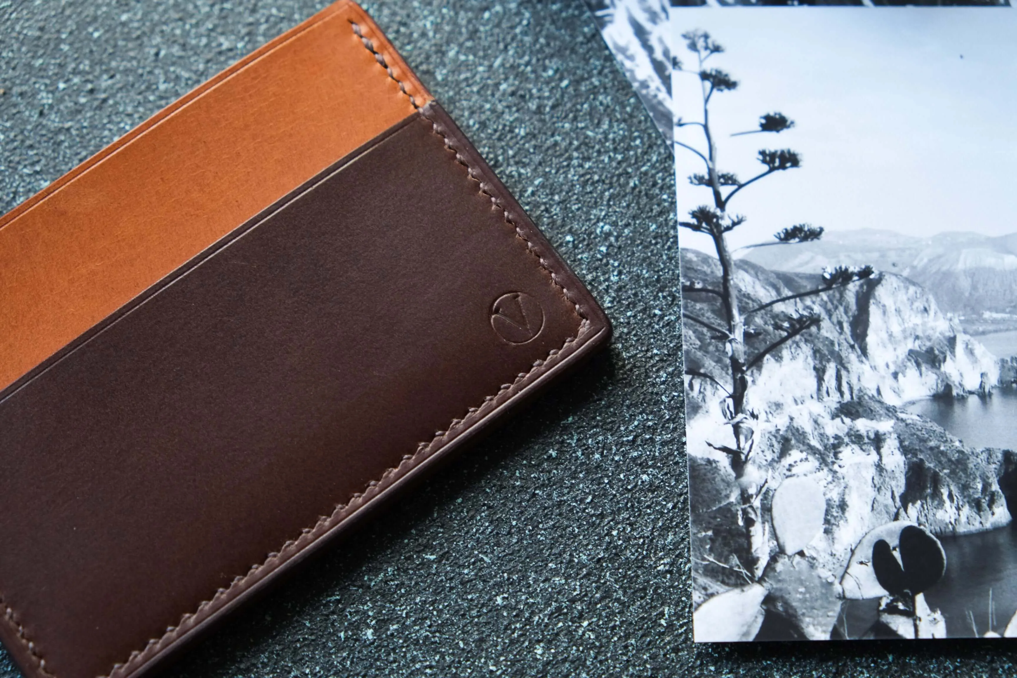 'AGUSTO' CARDHOLDER - Dark Brown and Whisky