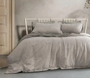 Algodon VERONA LINEN LOOK QUILT COVER SET - THUNDERSTORM