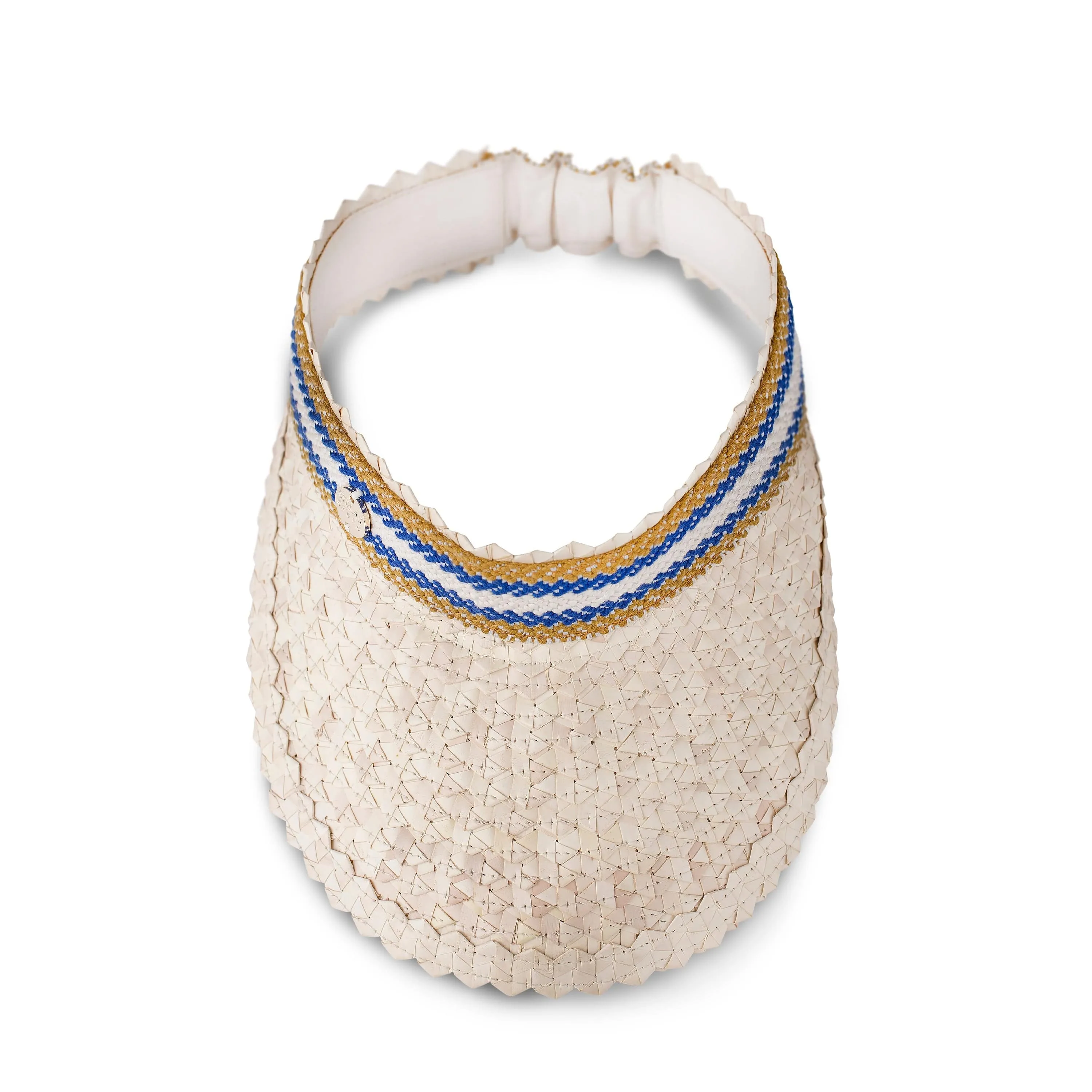 Amed Handwoven  Sun Visor | Natural & Blue