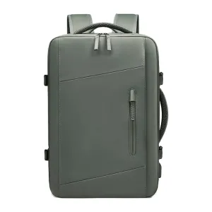 ANYPACK Backpack Army Green Waterproof With USB Charging Port Expandable Multi Compartment Anti Theft Travel Bag
