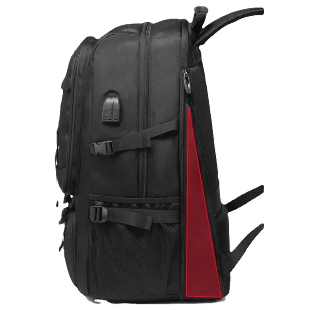 ANYPACK Backpack Black Large Waterproof With USB Charging Port Expandable Multi Compartment Anti Theft Travel Bag