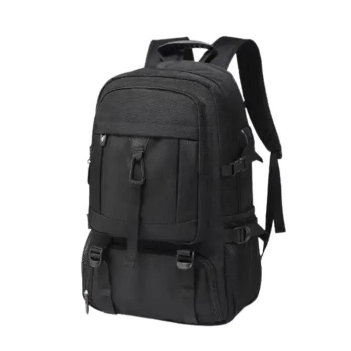 ANYPACK Backpack Black Large Waterproof With USB Charging Port Expandable Multi Compartment Anti Theft Travel Bag