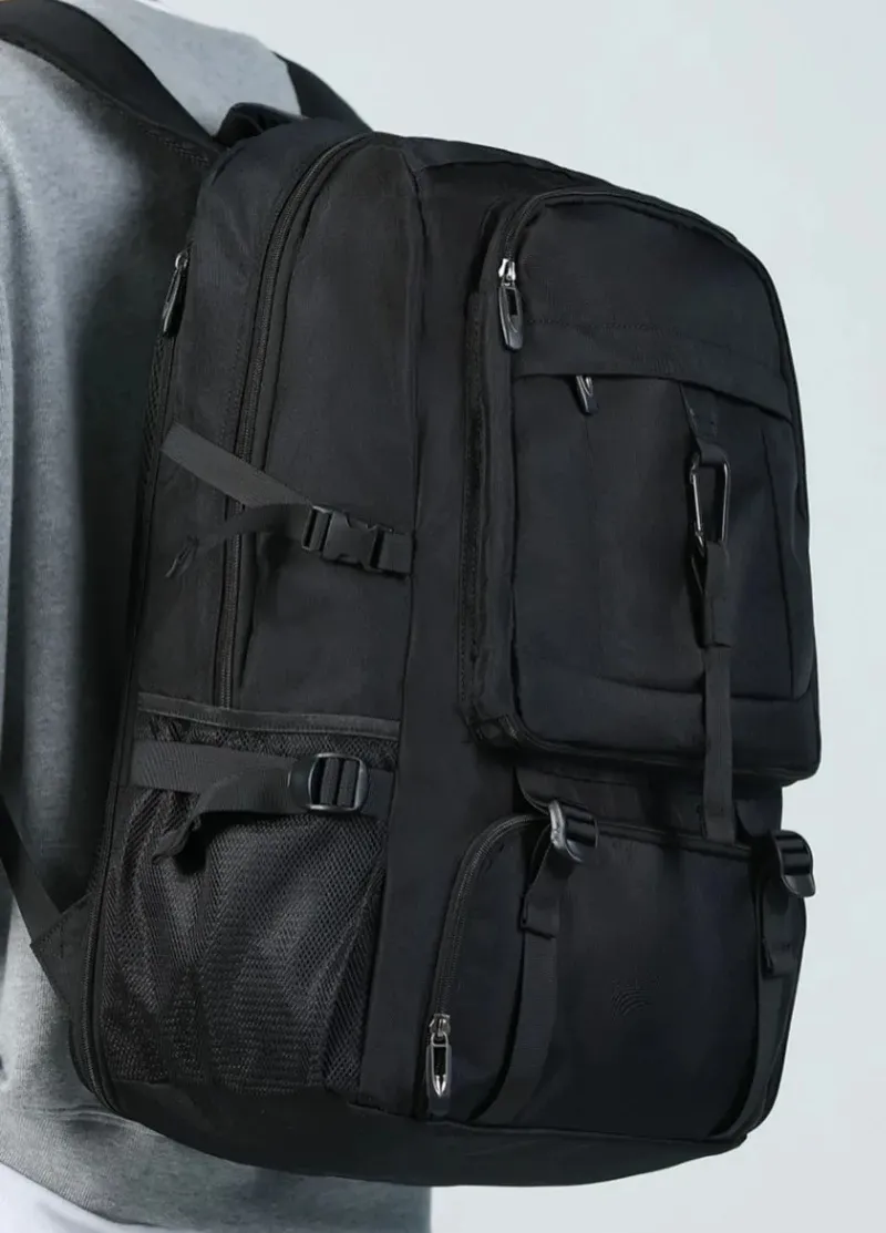 ANYPACK Backpack Black Large Waterproof With USB Charging Port Expandable Multi Compartment Anti Theft Travel Bag