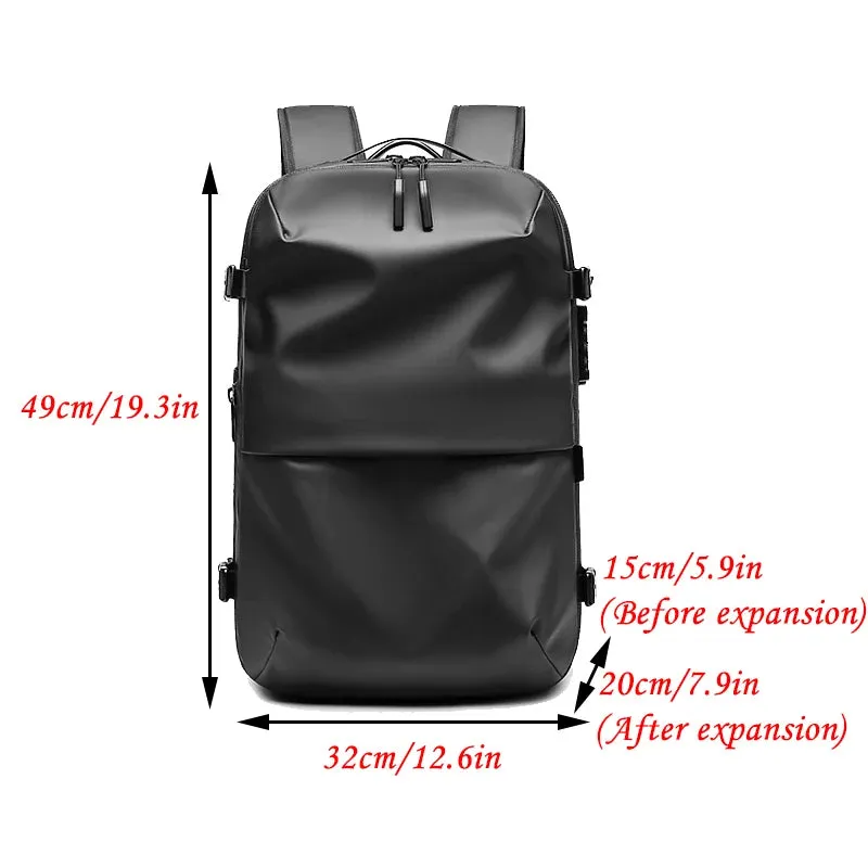 ANYPACK Backpack Black Waterproof Expandable Compression Airback Bag Men