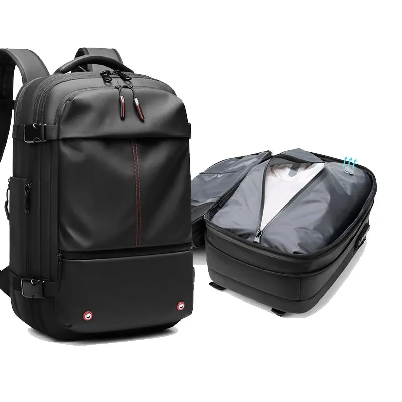 ANYPACK Backpack Black Waterproof With Password Large Capacity Expandable Compression Bag