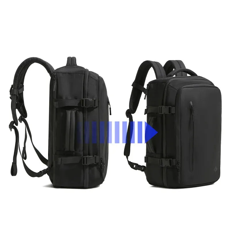 ANYPACK Backpack Black With Laptop Compartment Expandable Large Capacity Bag Women Men