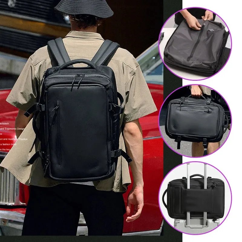 ANYPACK Backpack Black With Laptop Compartment Expandable Large Capacity Bag Women Men