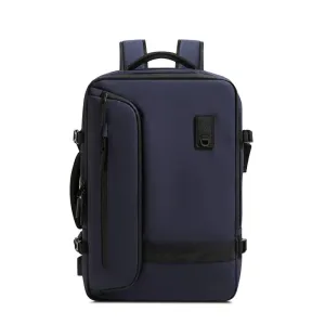 ANYPACK Backpack Deep Blue Oxford Airbag Waterproof Large Capacity Expandable Anti Theft Bag