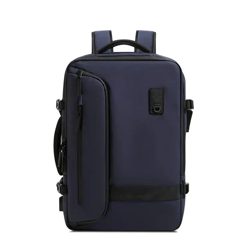 ANYPACK Backpack Deep Blue Oxford Airbag Waterproof Large Capacity Expandable Anti Theft Bag