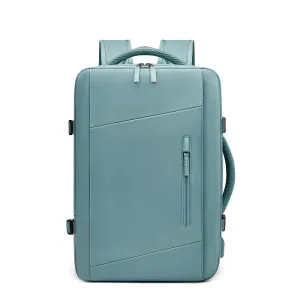 ANYPACK Backpack Green Waterproof With USB Charging Port Expandable Multi Compartment Anti Theft Travel Bag