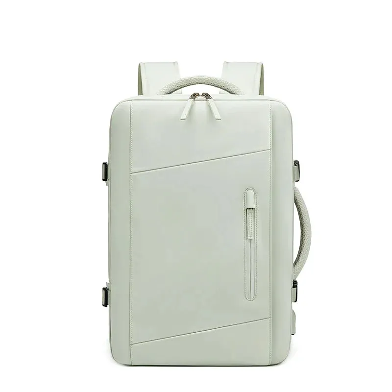 ANYPACK  Backpack Light Green Waterproof With USB Charging Port Expandable Multi Compartment Anti Theft Travel Bag
